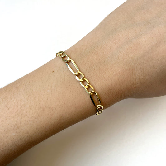 Pulsera Progresiva 3x1 21 cm Oro Amarillo 9 Kilates