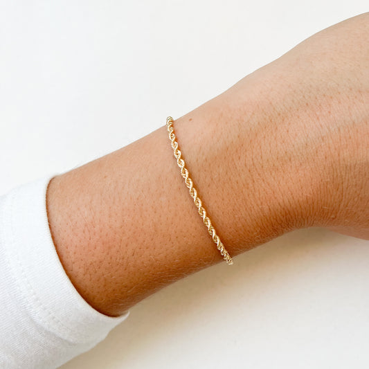 Pulsera Cordón 19x2.1 en Oro Amarillo 9 Kilates