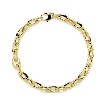 Pulsera Forzada Oval 19 cm Oro Amarillo 9 Kilates