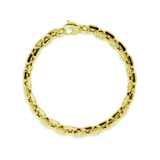 Pulsera Forzada Cuadrada 19 cm Oro Amarillo de 9 Kilates