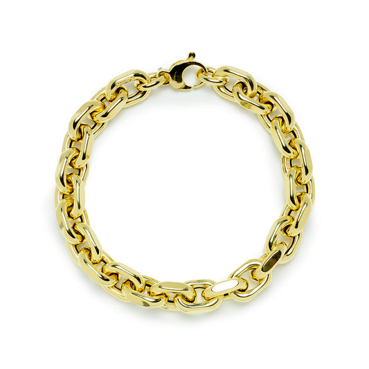 Pulsera Forzada Cuadrada 20 cm Oro Amarillo de 9 Kilates