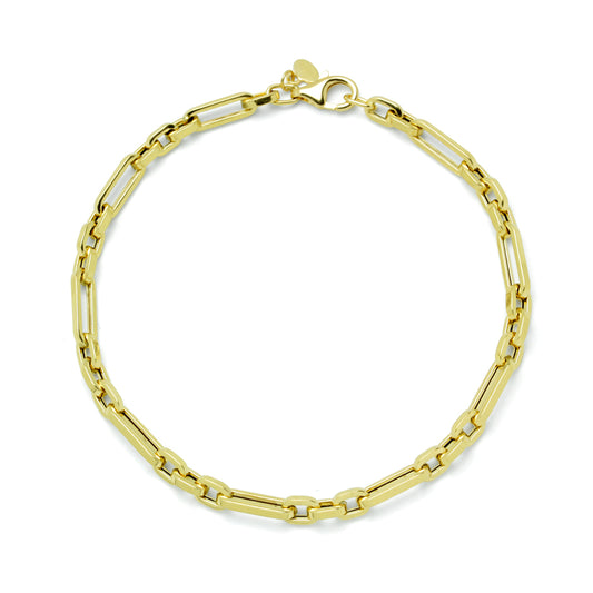 Pulsera Eslabones Rectos en Oro Amarillo 18 Kilates