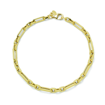 Pulsera Eslabones Hombre Rectos 21 cm Oro Amarillo 9 Kilates