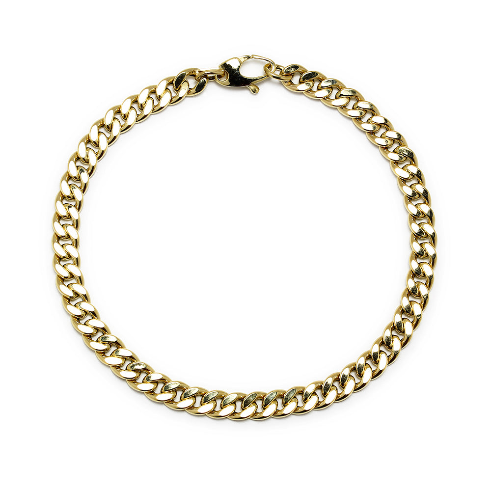 Pulsera Barbada Hombre 21 cm Oro Amarillo 9 Kilates