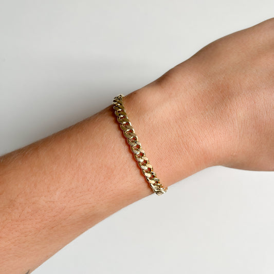 Pulsera Barbada Hombre 21 cm Oro Amarillo 9 Kilates