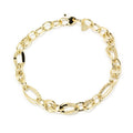 Pulsera de Eslabón Combinado de Oro de 9 Quilates