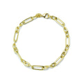 Pulsera Forzada de Eslabón Combinado de Oro de 9 Quilates