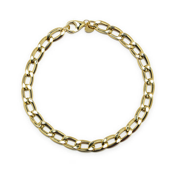 Pulsera Forzada 19 cm Oro Amarillo 9 Kilates