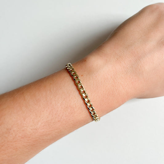 Pulsera Barbada Hombre 21 cm Oro Amarillo 9 Kilates