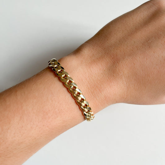 Pulsera Hombre Barbada 21x7 en Oro Amarillo 9 Kilates