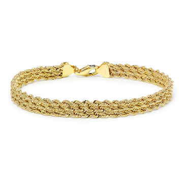 Pulsera Triple Cordón 20x7,3cm Oro Amarillo 9 Kilates