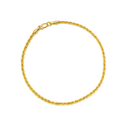 Pulsera Cordón 19cm en Oro Amarillo 18 Kilates