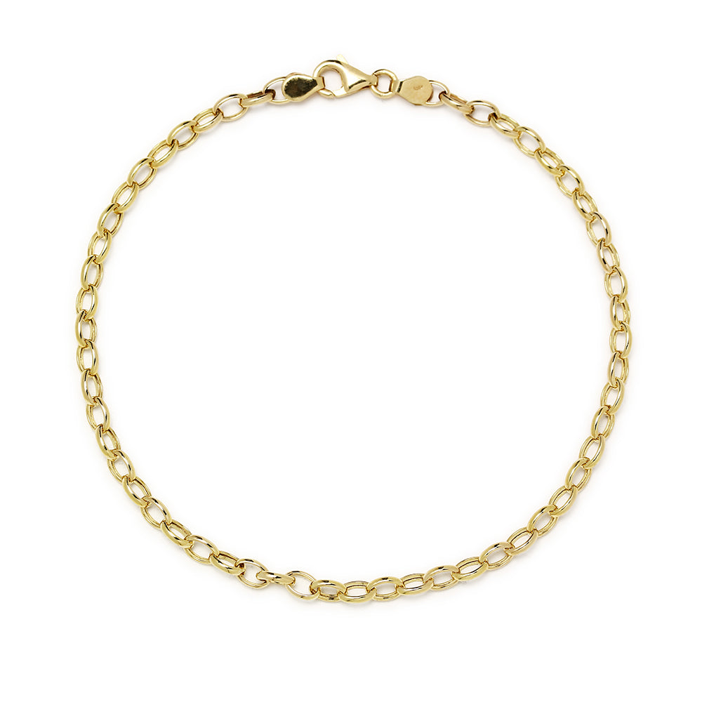 Pulsera Rolo Ovalada 19 x 3,1 mm de Oro de 9 Quilates