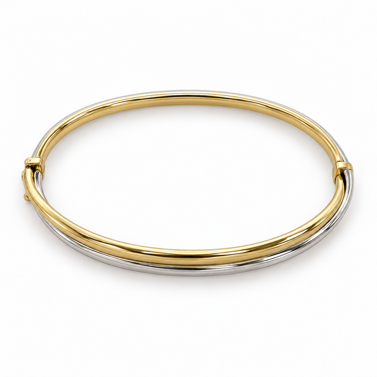 Esclava Doble de Oro Bicolor de 9 Quilates