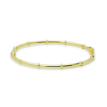 Pulsera Esclava Tubo Aplique en Oro Amarillo 9 Kilates