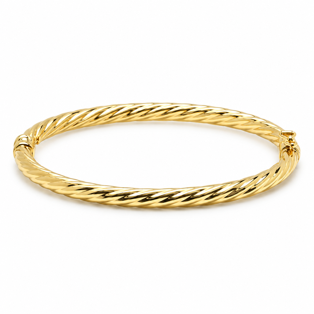Esclava Tubo Rizada de Oro de 9 Quilates