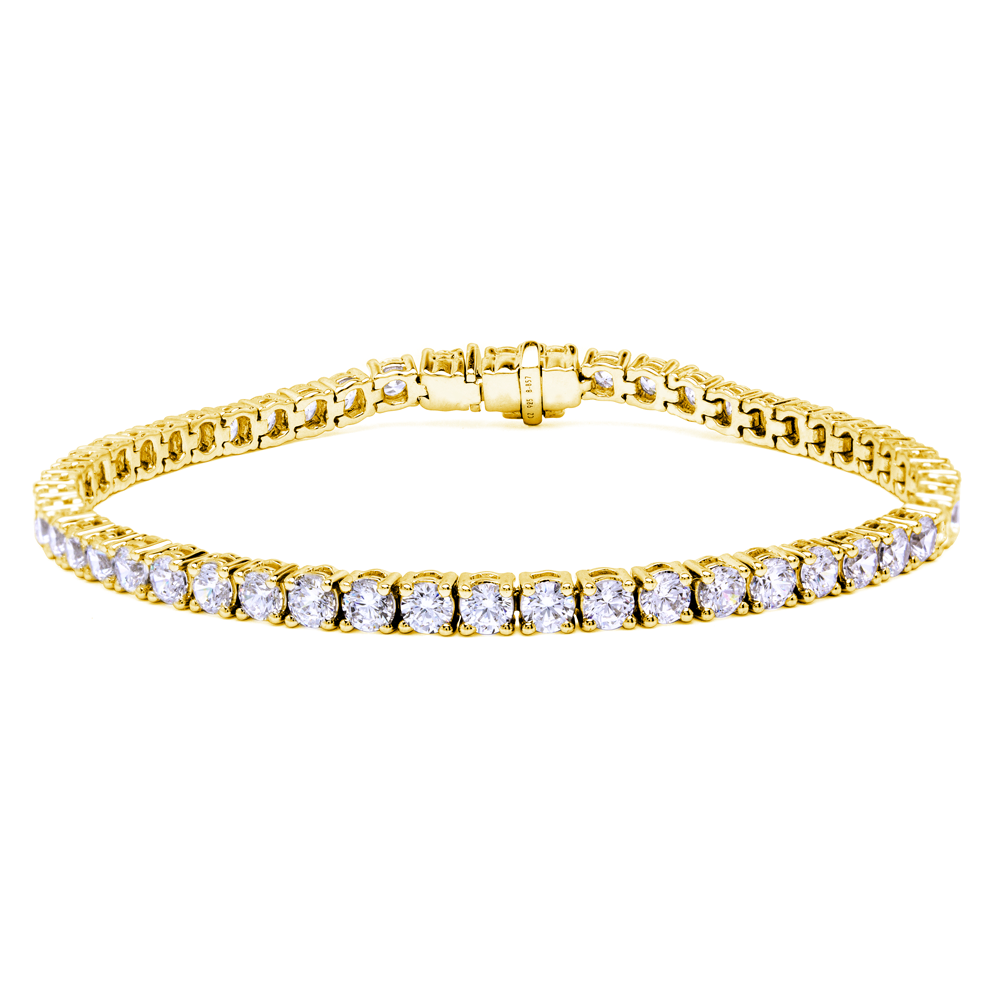 Pulsera Riviere con Diamantes de 5,00 Quilates  en Oro Amarillo