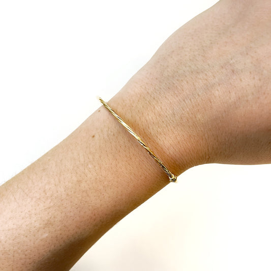 Esclava Rizada en Oro Amarillo de 9 Kilates