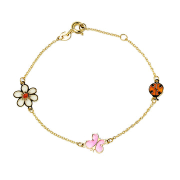 Pulsera Niña Primavera en Oro Amarillo 9 Kilates