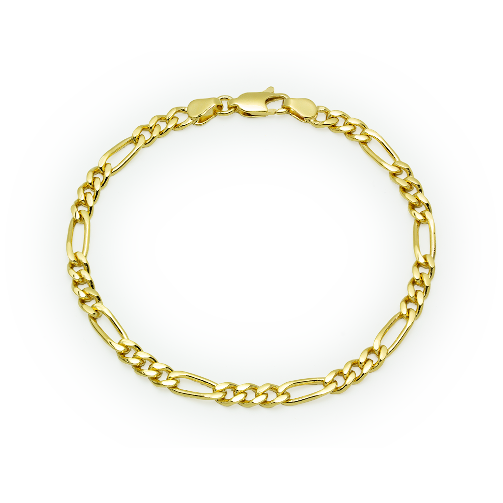 Pulsera Barbada 3x1 19cm en Plaqué Oro