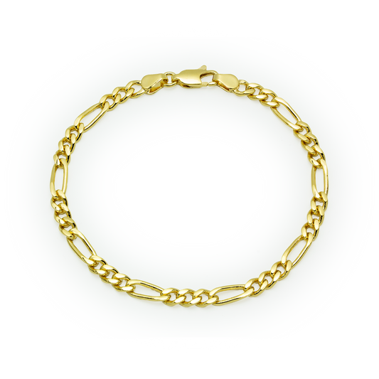 Pulsera Barbada 3x1 19cm en Plaqué Oro