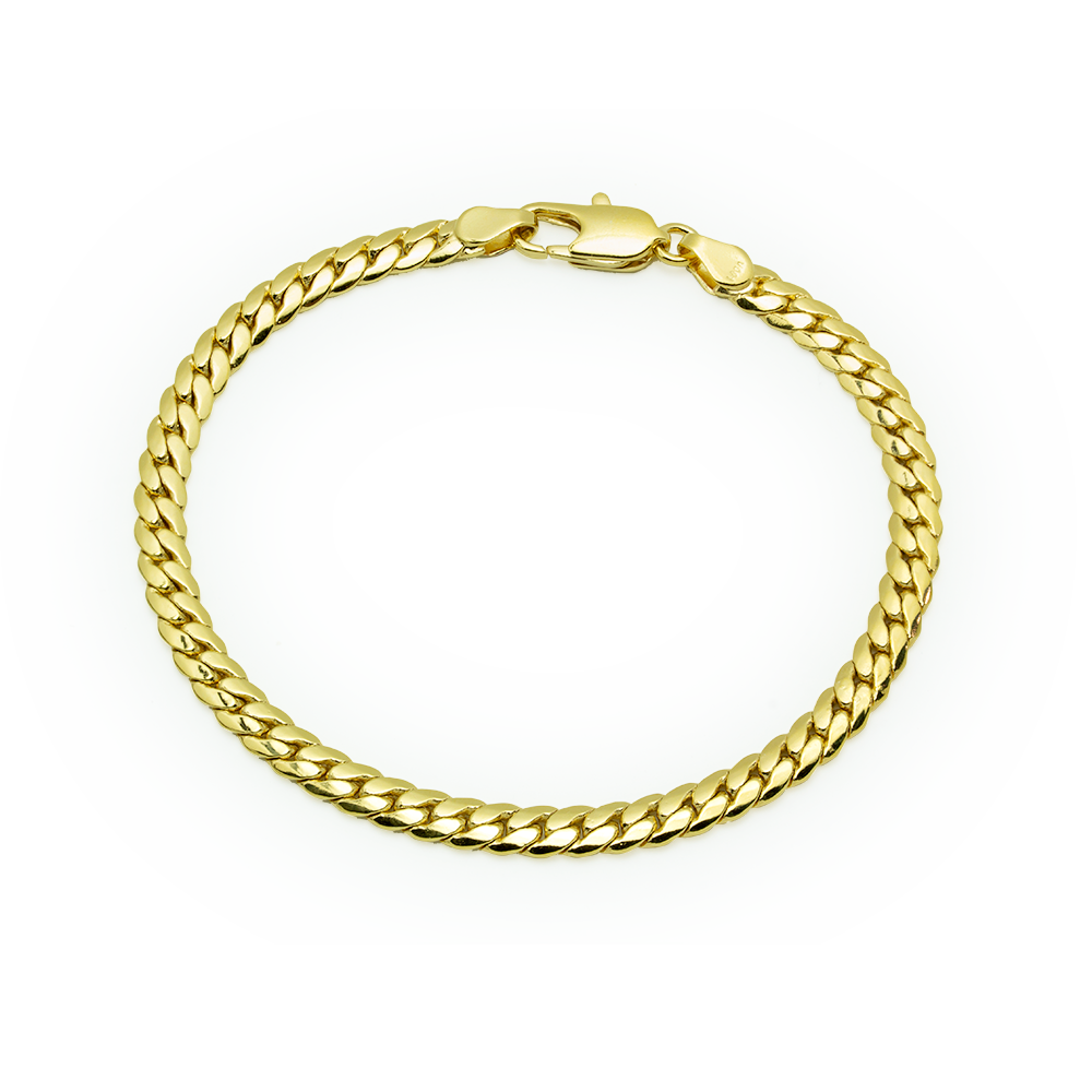 Pulsera Cola de Zorro Barbada 19cm en Plaqué Oro