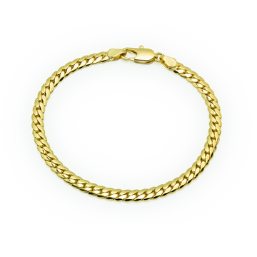 Pulsera Cola de Zorro Barbada 19cm en Plaqué Oro