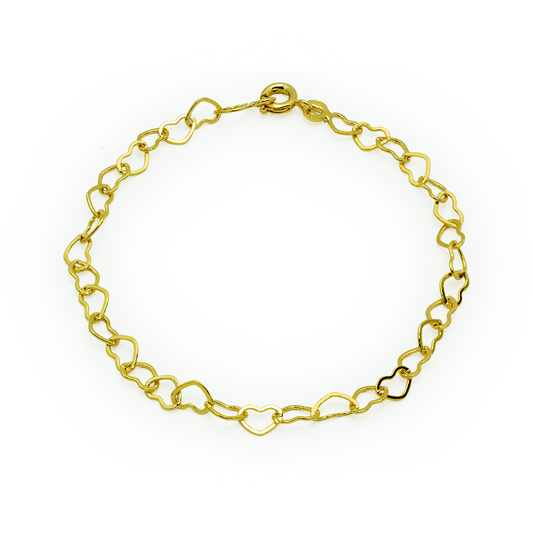 Pulsera Corazones 19cm en Plaqué Oro Tesi García