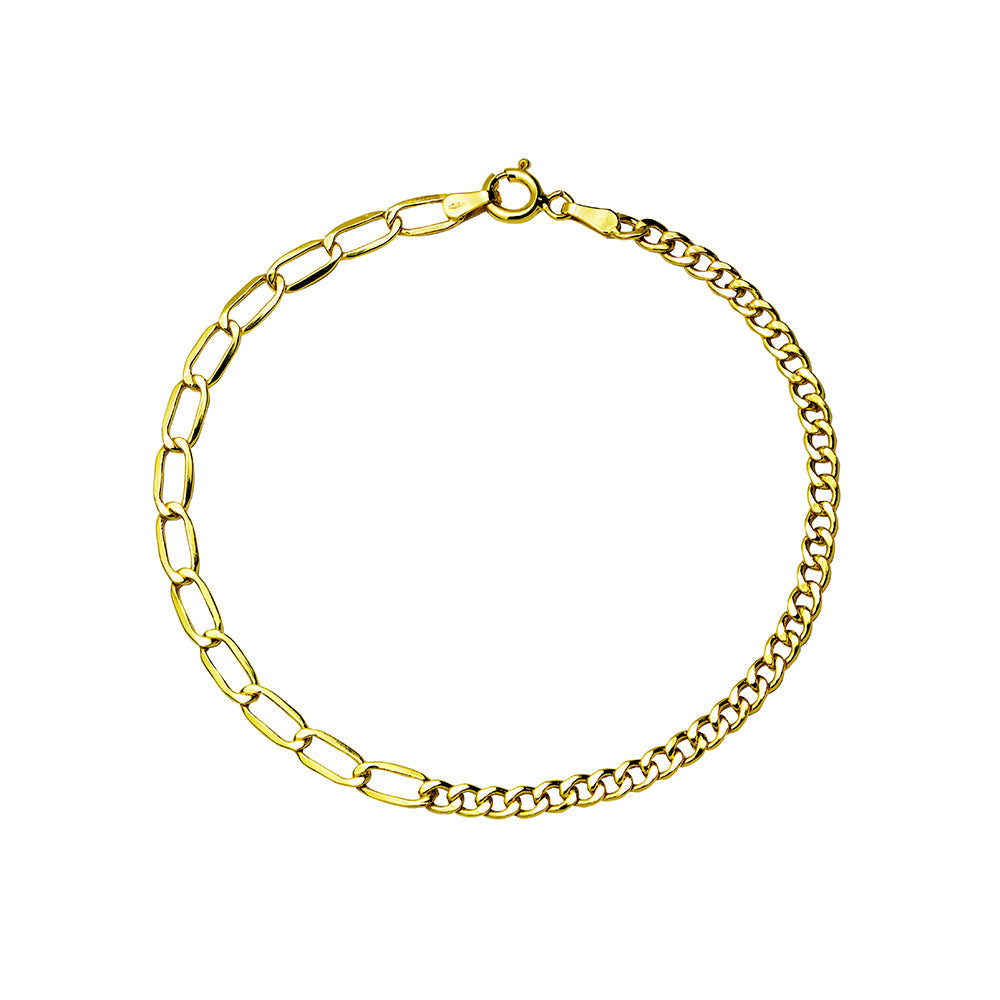 Conjunto Dollie Cadena y Pulsera en Oro Amarillo 9 Kilates