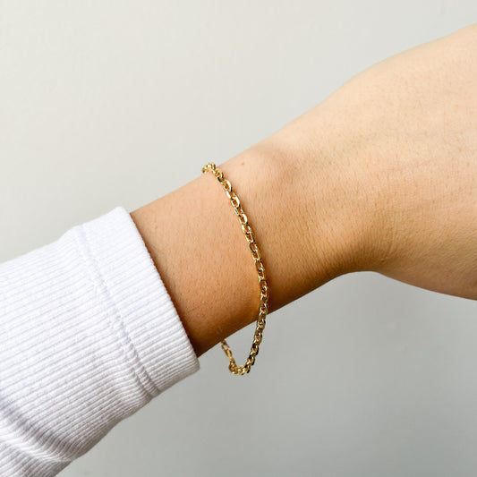 Pulsera Forzada 19cm en Plaqué Oro Tesi García