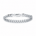 Pulsera Barbada Plana de Plata de Ley 925