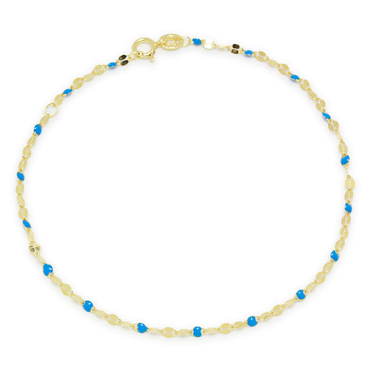 Pulsera Piedras Azules en Oro Amarillo 9 Kilates
