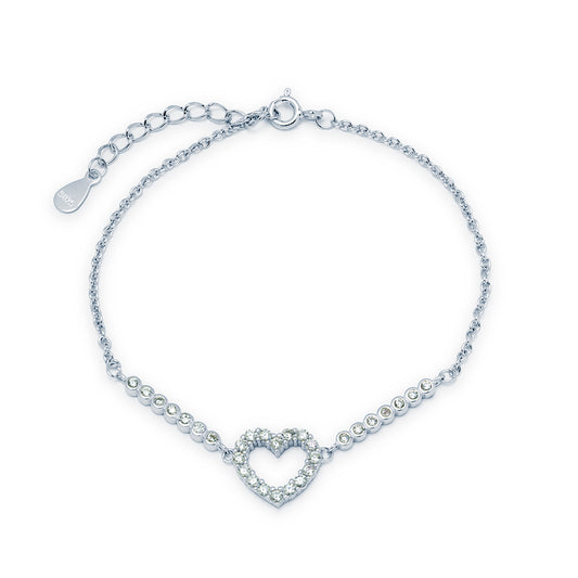 Pulsera Corazón con Circonitas en Plata