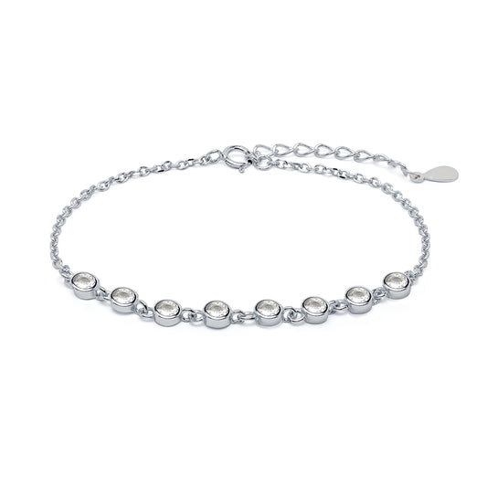 Pulsera Classic 8 Circonitas Blancas en Plata