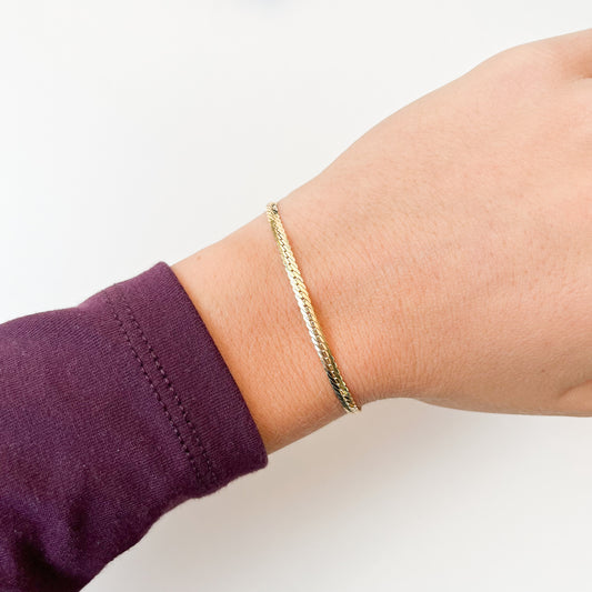 Pulsera Cola de Zorro 17 cm en Oro Amarillo 9 Kilates