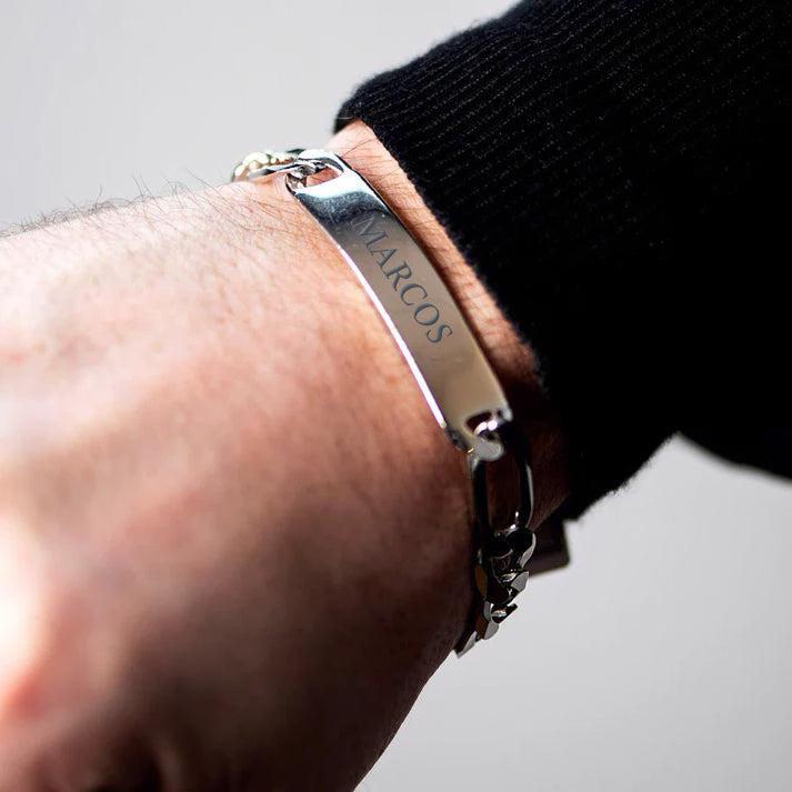 Pulsera No me olvides Fígaro 18cm en Plata