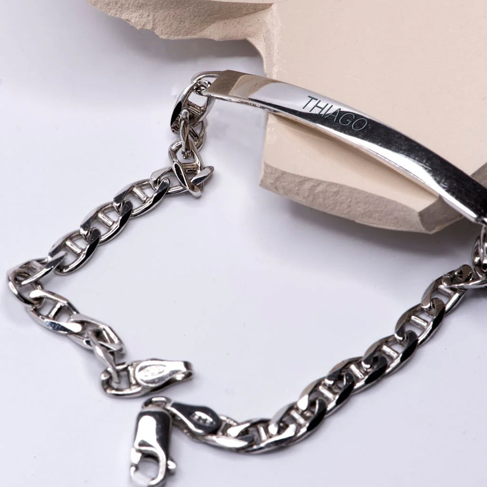 Pulsera No me olvides Barco 21cm en Plata