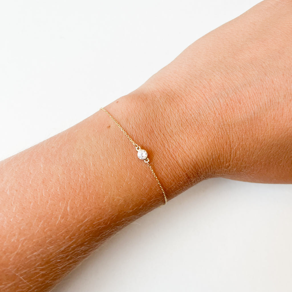 Pulsera de Oro de 9 Quilates con Circonitas