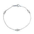 Pulsera de Oro Blanco de 9 Quilates con Circonitas