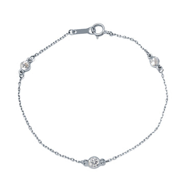 Pulsera 3 Circonitas en Oro Blanco 9 Kilates