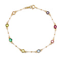 Pulsera de Oro de 9 Quilates con Circonitas de Color