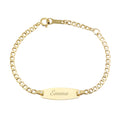 Pulsera Bebé Nomeolvides Ovalada en Oro Amarillo 9 Kilates