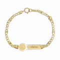 Pulsera Nomeolvides con Placa de Oro de 9 Quilates para Bebé