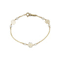 Pulsera Luan de Oro 9K con Flores y Perlas para Bebé