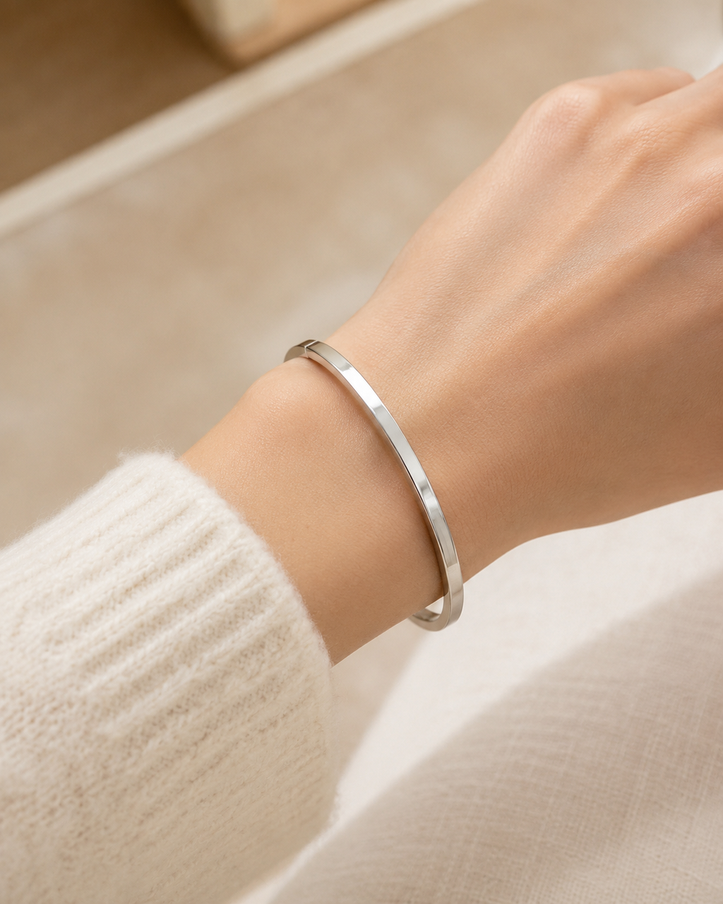 Pulsera Esclava Lisa de Acero Inoxidable
