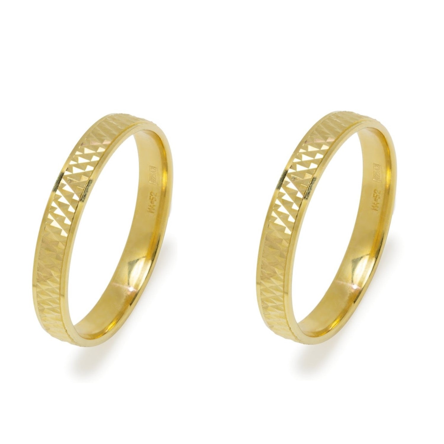 Pareja de Alianzas de Boda Rosalin en Oro Amarillo