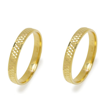 Pareja de Alianzas de Boda Rosalin en Oro Amarillo