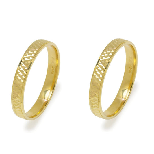 Pareja de Alianzas de Boda Rosalin en Oro Amarillo