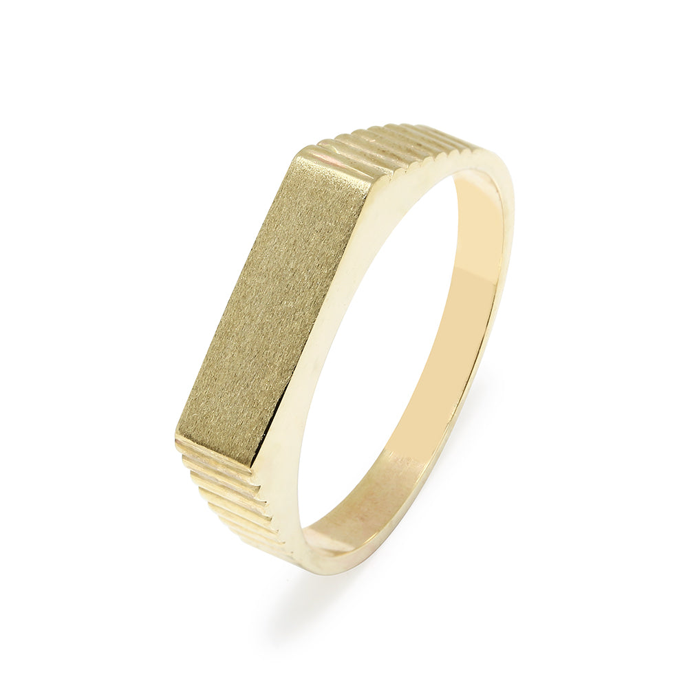 Anillo Sello Rectangular para Hombre de Oro de 9 Quilates