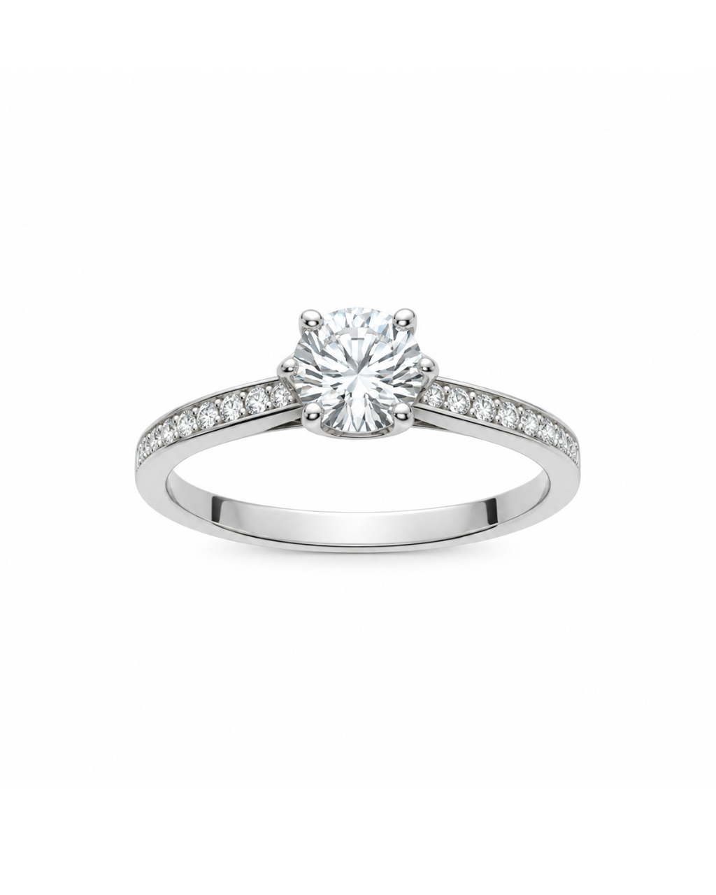 Anillo Americano de Plata de Ley 925 con Moissanita 0,40 ct